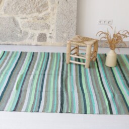 Large Handmade Green Rug 150x200cm, Area Rug, Bedroom Cotton Carpet, Living Room Bohemian Picnic Carpet Tapis Vert - thumbnail 2