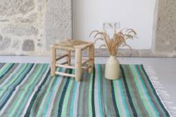 Large Handmade Green Rug 150x200cm, Area Rug, Bedroom Cotton Carpet, Living Room Bohemian Picnic Carpet Tapis Vert - thumbnail 1