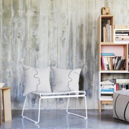 A Pair Of Linen Scatter Cushion Covers in Minimalist Design With Face Motive - thumbnail 3