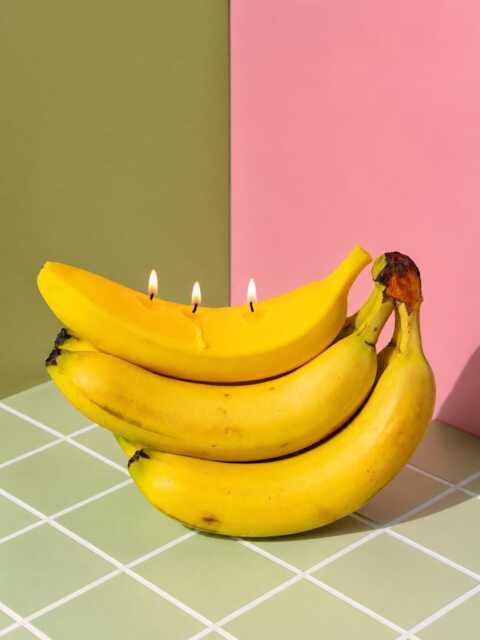 Banana Candle Handcrafted Beeswax Funny Food Candle - image 1
