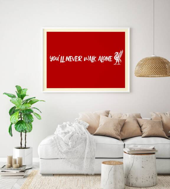 Liverpool Fc You'll Never Walk Alone Song Lyrics Poster , Liverpool Fc, Wall Art, Home Decor, You'll Alone