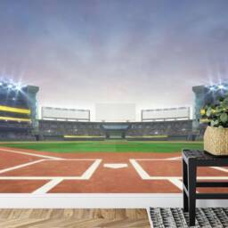 Baseball Stadium Wallpaper Mural, Peel & Stick Wall Decal, Kids Room Decor - thumbnail 3
