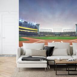 Baseball Stadium Wallpaper Mural, Peel & Stick Wall Decal, Kids Room Decor - thumbnail 2