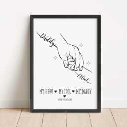 Personalized Father & Child Line Art Print Custom Daddy Gift - thumbnail 2