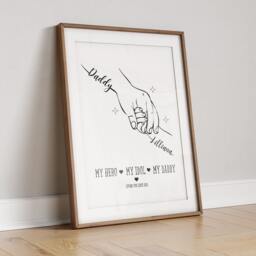 Personalized Father & Child Line Art Print Custom Daddy Gift - thumbnail 3