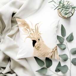 Sulphur-Crested Cockatoo Cushion Cover - Australian Wildlife Bird - thumbnail 1