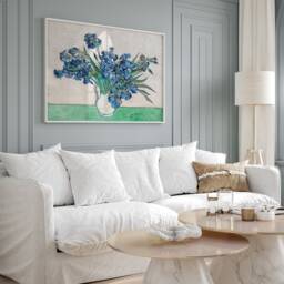Van Gogh Irises Print, Flowers Oil Painting, Still Life Canvas, Botanical Floral Vase Poster, Neutral Wall Decor, Blue Iris Fine Art Print - thumbnail 2