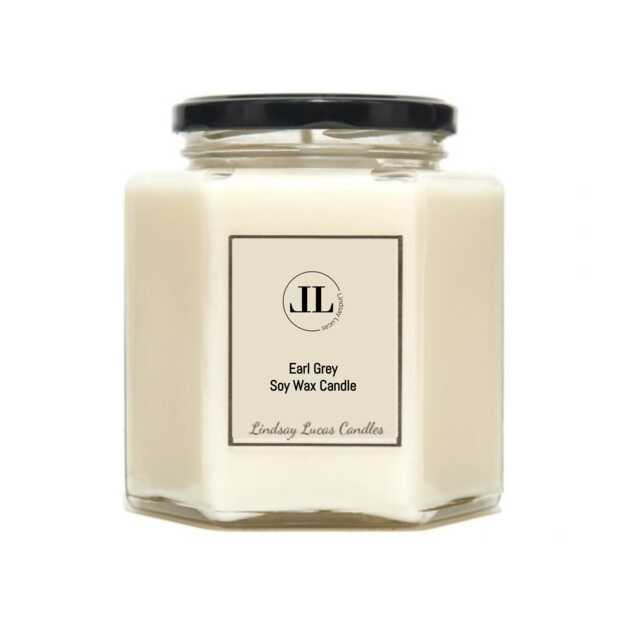 Earl Grey Scented Candle, Fresh Soy Wax Strong Smelling Natural Candles - image 1