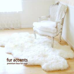 Shaggy White Faux Fur Sheepskin Rug, Plush Accent Carpet - thumbnail 2