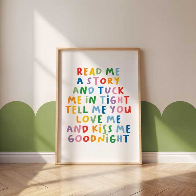 Read Me A Story Kids Wall Art - Reading Corner Print For Nursery, Playroom & Classroom Gift Children Library Unframed - image 1