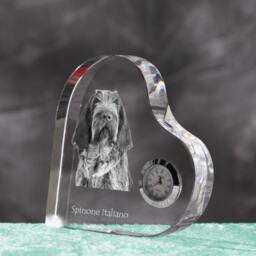 Spinone Italiano - Crystal Clock in The Shape Of A Heart With Image Pure-Bred Dog - thumbnail 2