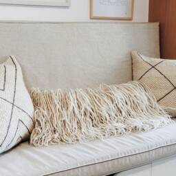 Shaggy Throw Pillow, Flokati Wool Cushion, Handmade Textured Decorative Hygge Home Accent, Easter Gift For Adults, Bohemian Decor - thumbnail 3