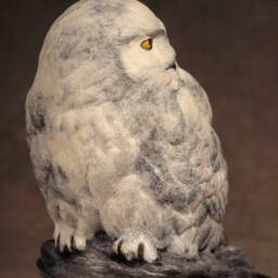 Snowy Silences - Owl Bronze Wildlife Bird Realistic By Jerry Simchuk Art Studio - thumbnail 3