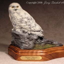Snowy Silences - Owl Bronze Wildlife Bird Realistic By Jerry Simchuk Art Studio - thumbnail 2
