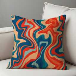 Psychedelic Swirl Cushion Cover, Retro Groovy Abstract Throw Pillow Colorful Trippy Sofa Decor, 70S Vibe Home Accent - thumbnail 2