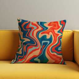 Psychedelic Swirl Cushion Cover, Retro Groovy Abstract Throw Pillow Colorful Trippy Sofa Decor, 70S Vibe Home Accent