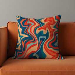Psychedelic Swirl Cushion Cover, Retro Groovy Abstract Throw Pillow Colorful Trippy Sofa Decor, 70S Vibe Home Accent - thumbnail 4