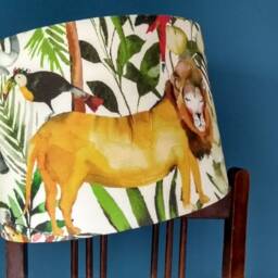 Handmade Jungle Animal Drum Lampshade Children's Nursery Decor - thumbnail 3