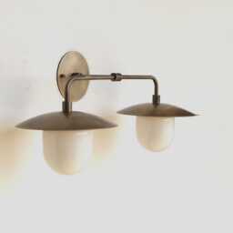 Brass Wall Sconce Light With Brass Shade, Bathroom Vanity Light, -Double Shade Sconce. Ul Listed. Lm2 No.0031 - thumbnail 2