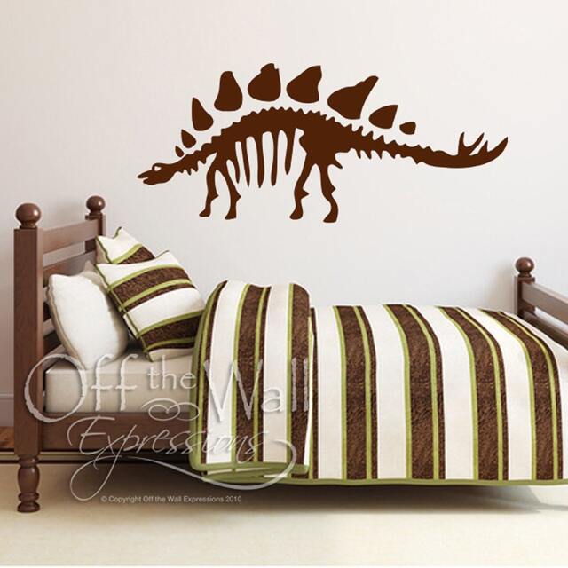 Dinosaur Skeleton Decal, Stegosaurus Decal, Off The Wall Expessions, Boys Room, Vinyl Decal - image 1
