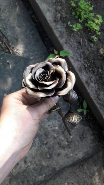Forged Gift, Forged Iron, Forged, Steel, Anniversary Metal, 4Th Wedding, Iron Rose, Metal Rose - image 1
