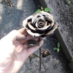 Forged Gift, Forged Iron, Forged, Steel, Anniversary Metal, 4Th Wedding, Iron Rose, Metal Rose - thumbnail 2