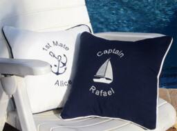 Pillow Cover For Boat Name Nautical Gift Personalized Decoartion Marine Cushion Decor For Yacht Captain - thumbnail 1