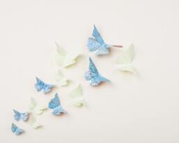 3D Wall Butterflies Butterfly Art For Nursery, Girl's Room, Or Home Decor in Honeydew & Distressed Turquoise - thumbnail 1