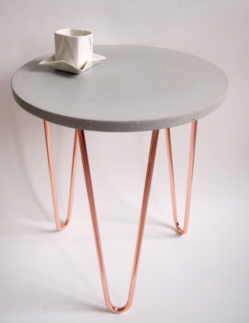 Ofstellen - Concrete Side Table Consisting Of A Handmade Top & Steel Frame, Highlight For Your Living Room - image 1