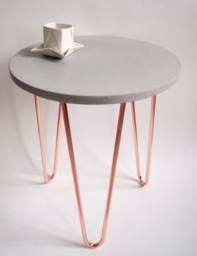 Ofstellen - Concrete Side Table Consisting Of A Handmade Top & Steel Frame, Highlight For Your Living Room - thumbnail 1