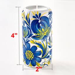Ukrainian Hand Painted Tea Light Candle Holder, Wooden Holder With Petrykivka Painting, Mothers Day Gift Ideas - thumbnail 3
