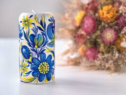 Ukrainian Hand Painted Tea Light Candle Holder, Wooden Holder With Petrykivka Painting, Mothers Day Gift Ideas - thumbnail 1