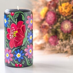 Ukrainian Hand Painted Tea Light Candle Holder, Wooden Holder With Petrykivka Painting, Mothers Day Gift Ideas - thumbnail 2
