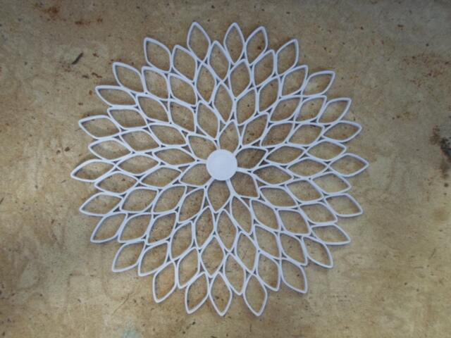Large White Paper Dahlia Wall Art Geometric Home Decor - image 1