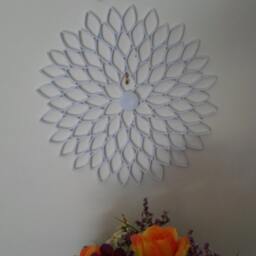 Large White Paper Dahlia Wall Art Geometric Home Decor - thumbnail 3