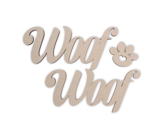 Woof Wall Decor Unfinished Wood Letters, Dog Lover Gift - image 1