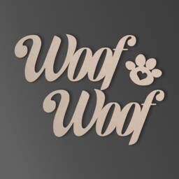 Woof Wall Decor Unfinished Wood Letters, Dog Lover Gift - thumbnail 2