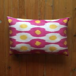 Uzbek Ikat Pillow Cover Handwoven Silk Ethnic Lumbar - thumbnail 4