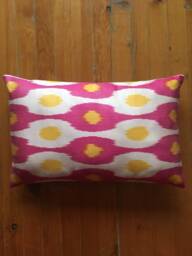 Uzbek Ikat Pillow Cover Handwoven Silk Ethnic Lumbar - thumbnail 1