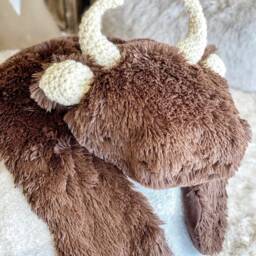 Brown Bison Rug in Faux Fur For Western Cowboy Nursery - thumbnail 3