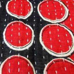Kantha Quilt Indian Hand Quilted Cotton Bedspread Blanket Bedding Ralli, Bed Foot Throw - thumbnail 4