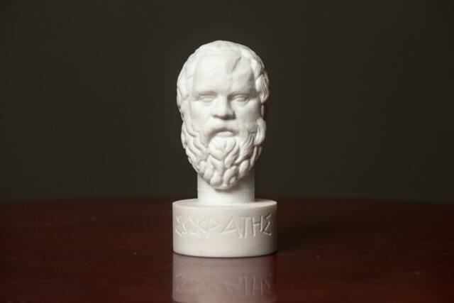 Bust Of Philosopher Socrates Statue Carved Greek Marble Figurine - image 1