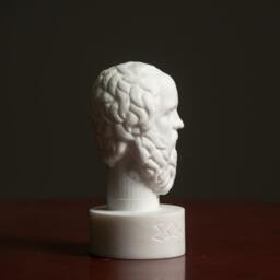 Bust Of Philosopher Socrates Statue Carved Greek Marble Figurine - thumbnail 4