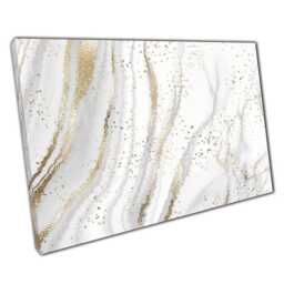 Abstract Marble Canvas Print - Elegant Grey White Gold Minimalist Wall Art For Home Office - thumbnail 1