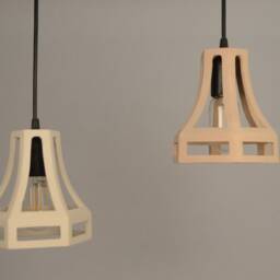 Industrial Inspired Ceramic Bell Chandelier, Contemporary Architectural Accent - Naaya Bell Cage - thumbnail 3