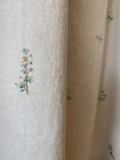 Minimalist Floral Linen Curtains French Country Drapes Softened Retro Boho Curtain Panel Custom Living Room Bedroom Cafe Valances Set Of 2 - image 1