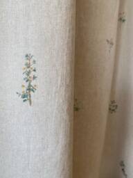 Minimalist Floral Linen Curtains French Country Drapes Softened Retro Boho Curtain Panel Custom Living Room Bedroom Cafe Valances Set Of 2 - thumbnail 1