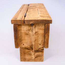 Rustic Wood Storage Bench Handmade Blanket Box Toy Chest - thumbnail 3