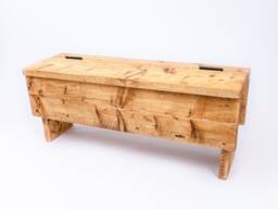 Rustic Wood Storage Bench Handmade Blanket Box Toy Chest