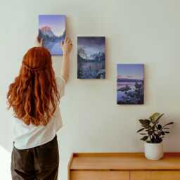 3 Piece Canvas Set - Mountain Landscapes At Dusk, Water Views, Purple Wall Art, Decor